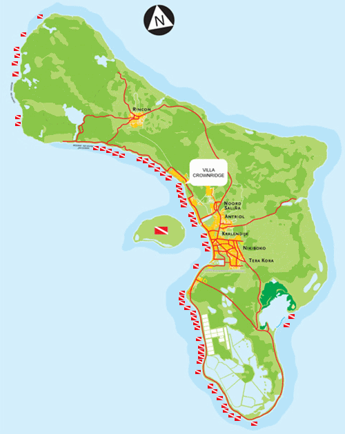 Map with dive spots